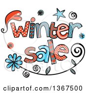 Poster, Art Print Of Colorful Sketched Winter Sale Word Art