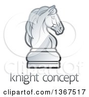 Poster, Art Print Of Gradient Chess Knight Piece Over Sample Text
