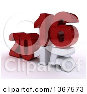 Clipart Of A 3d Red New Year 2016 Smashing 15 Into The Ground Over White Royalty Free Illustration