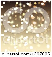 Clipart Of A Christmas Background Of Golden Bokeh Flares Royalty Free Illustration