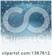 Poster, Art Print Of Blue Christmas Background With Snow