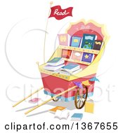 Poster, Art Print Of Fancy Cart With Books For Sale