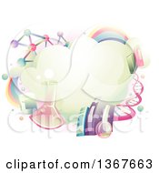 Poster, Art Print Of Cloud Surrounded With Science School Subject Icons