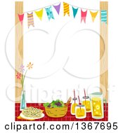 Poster, Art Print Of Party Table And Bunting Banner Border