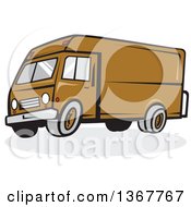 Cartoon Brown Delivery Van