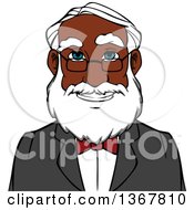 Clipart Of A Cartoon Black Businessman Avatar Royalty Free Vector Illustration