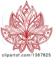 Poster, Art Print Of Red Henna Lotus Flower