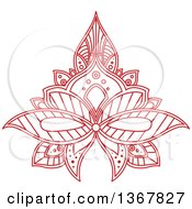 Poster, Art Print Of Red Henna Lotus Flower