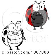 Clipart Of Cartoon Happy Ladybugs Royalty Free Vector Illustration