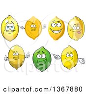 Clipart Of Lemon And Lime Characters Royalty Free Vector Illustration