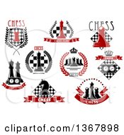 Clipart Of Chess Designs With Text Royalty Free Vector Illustration