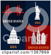 Clipart Of United States Travel Designs Royalty Free Vector Illustration