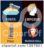 Poster, Art Print Of Pasta Emperor Pisa And Masked Ball Designs
