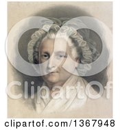 Bust Portrait Of Gray Haired Martha Washington Wearing A Bonnet And Shawl
