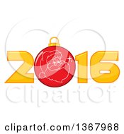 Poster, Art Print Of Santa Face On A Christmas Bauble In A New Year 2016