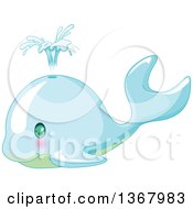 Poster, Art Print Of Cute Baby Whale Spouting
