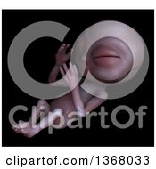 Clipart Of A 3d Alien Baby Over Black Royalty Free Illustration