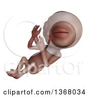 Clipart Of A 3d Alien Baby Royalty Free Illustration by Leo Blanchette