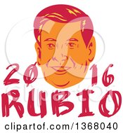 Poster, Art Print Of Retro Portrait Of Marco Rubio With Text