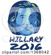 Retro Portrait Of Hillary Clinton Over Text
