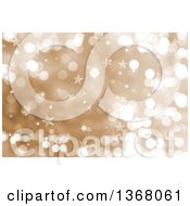 Poster, Art Print Of Christmas Background Of Bokeh Flares And Stars On Gold