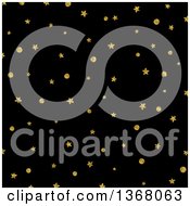 Poster, Art Print Of Christmas Background Of Gold Stars And Dots On Black