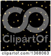 Clipart Of A Christmas Background Of Gold Stars And Dots On Black Royalty Free Illustration