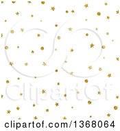 Poster, Art Print Of Background Of Golden Christmas Stars And Dots On White