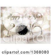 Poster, Art Print Of Happy New Year 2016 Greeting Over Snowy Hills Stars And Bokeh Flares