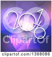 Clipart Of A Happy New Year 2016 Greeting Over Purple Geometric Royalty Free Vector Illustration