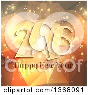 Clipart Of A Happy New Year 2016 Greeting Over Orange Geometric Royalty Free Vector Illustration