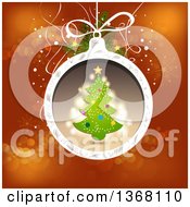 Poster, Art Print Of Christmas Tree Bauble Over Red