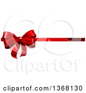 Poster, Art Print Of 3d Red Christmas Birthday Or Other Holiday Gift Bow And Ribbon On White