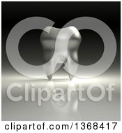 Clipart Of A 3d Silver Tooth On A Dark Background Royalty Free Illustration by Julos