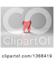 Clipart Of A 3d Red Tooth On A Gray Background Royalty Free Illustration by Julos