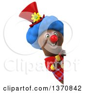 Clipart Of A 3d Brown Bear Clown On A White Background Royalty Free Illustration by Julos