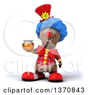 Clipart Of A 3d Brown Bear Clown Holding A Honey Jar On A White Background Royalty Free Illustration by Julos