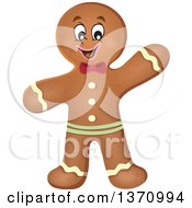 Poster, Art Print Of Happy Gingerbread Man Cookie Waving