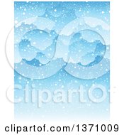 Poster, Art Print Of Winter Background Of Snow Falling From Clouds Over Blue Sky
