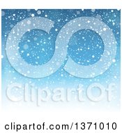 Poster, Art Print Of Christmas Background Of Snow Falling Over Blue Sky
