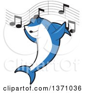 Poster, Art Print Of Shark School Mascot Character Singing