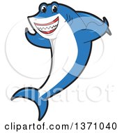 Poster, Art Print Of Shark School Mascot Character Flexing His Fins