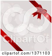 Poster, Art Print Of Background Of 3d Red Ribbons And A Gift Bow Over Flares