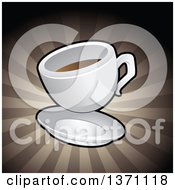 Poster, Art Print Of Coffee Cup Over Brown Rays
