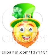 Poster, Art Print Of 3d Yellow St Patricks Day Leprechaun Smiley Emoji Emoticon Face