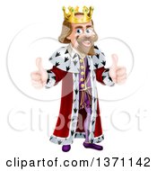 Poster, Art Print Of Caucasian King Giving Two Thumbs Up