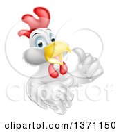 Clipart Of A Happy White Chicken Or Rooster Giving A Thumb Up Royalty Free Vector Illustration by AtStockIllustration