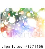 Poster, Art Print Of Christmas Background Of Snowflakes And Bokeh Flares