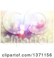 Poster, Art Print Of Christmas Background Of Snowflakes And Bokeh Flares