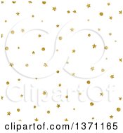 Poster, Art Print Of Golden Stars And Dots On White Background